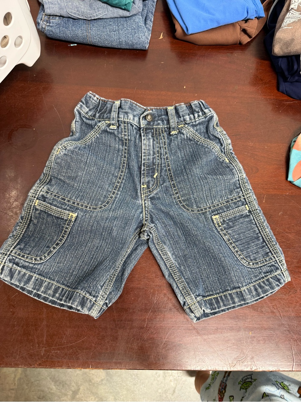Signature by Levi Strauss Boys' Dark Blue Denim Cargo Shorts